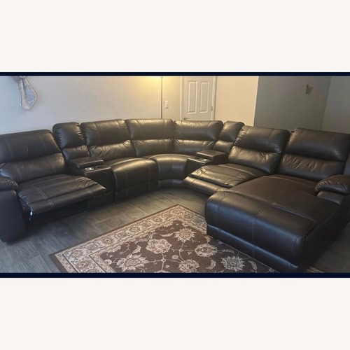 Used Leather D. Brown Couch  for sale on AptDeco