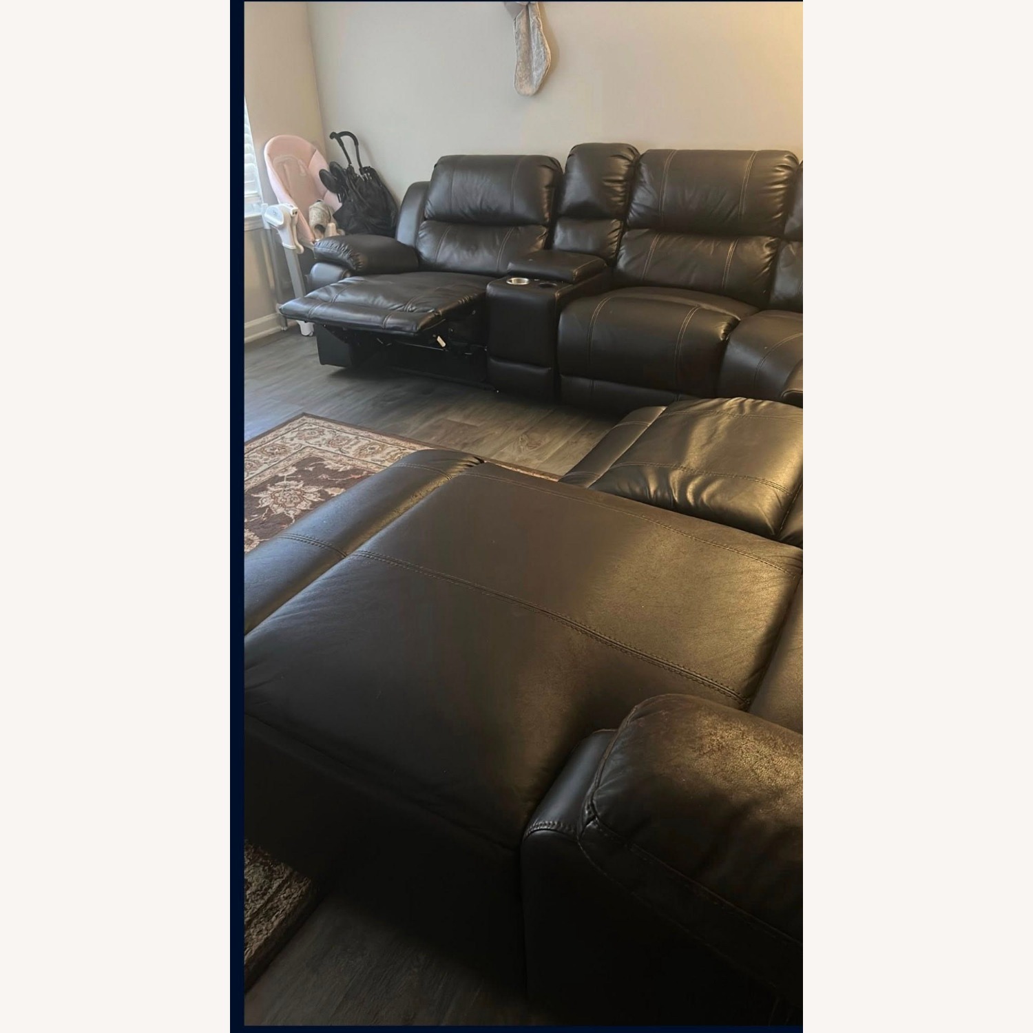 Leather D. Brown Couch - image-2