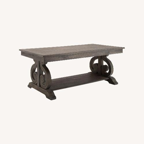 Used Raymour & Flanigan Dark Brown Olivia Rectangular Cocktail Table for sale on AptDeco