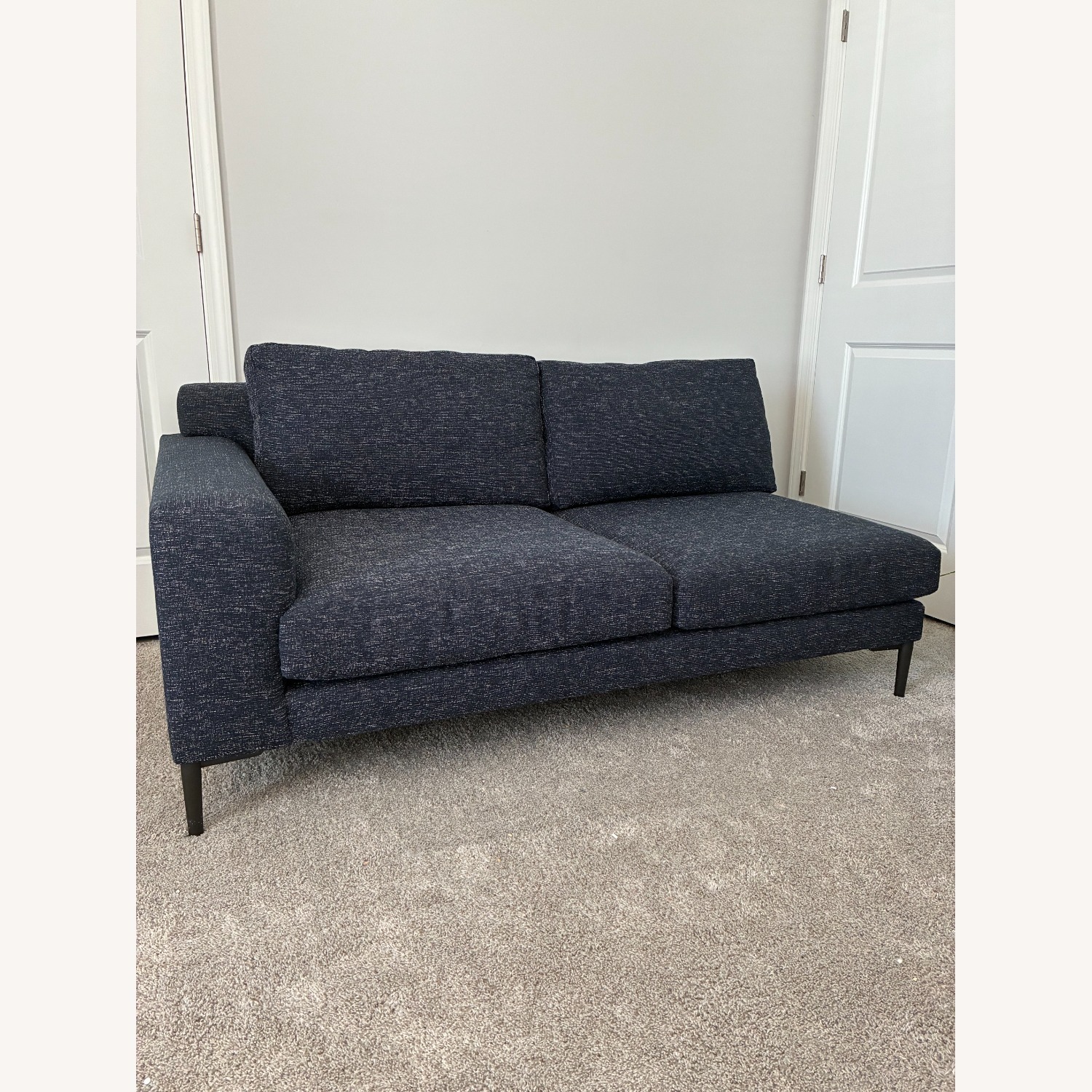 West Elm Harper Midnight Deco Weave Sectional Sofa - image-1