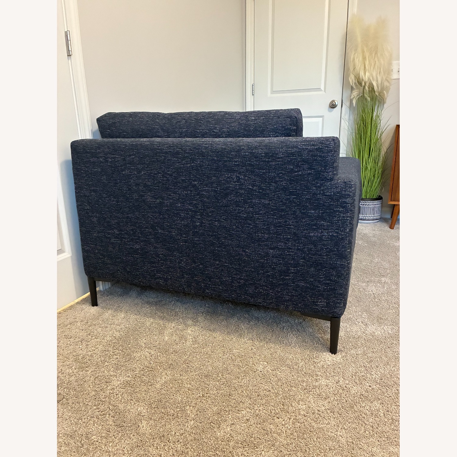 West Elm Harper Blue Fabric 2 Piece Sectional - image-9