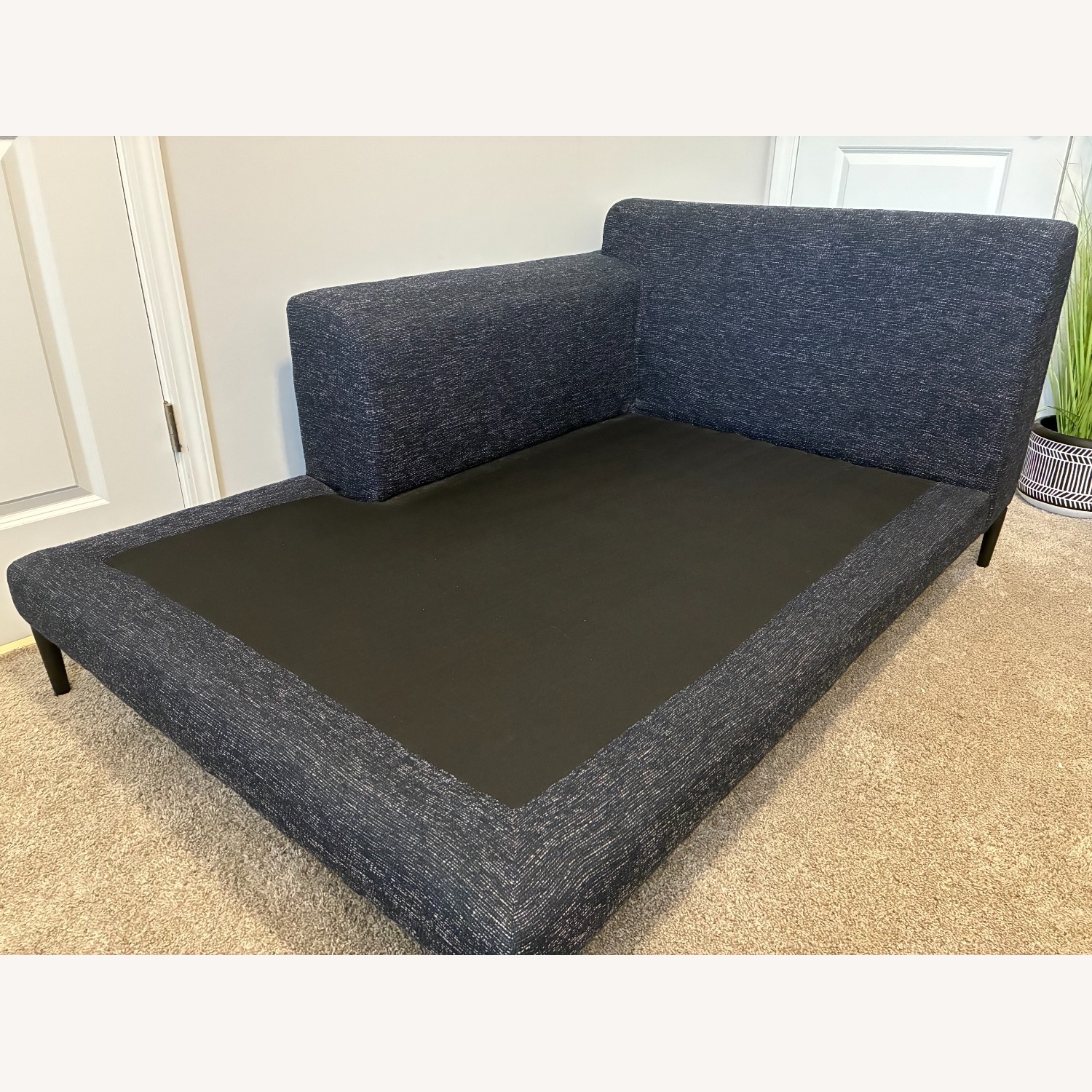 West Elm Harper Blue Fabric 2 Piece Sectional - image-4