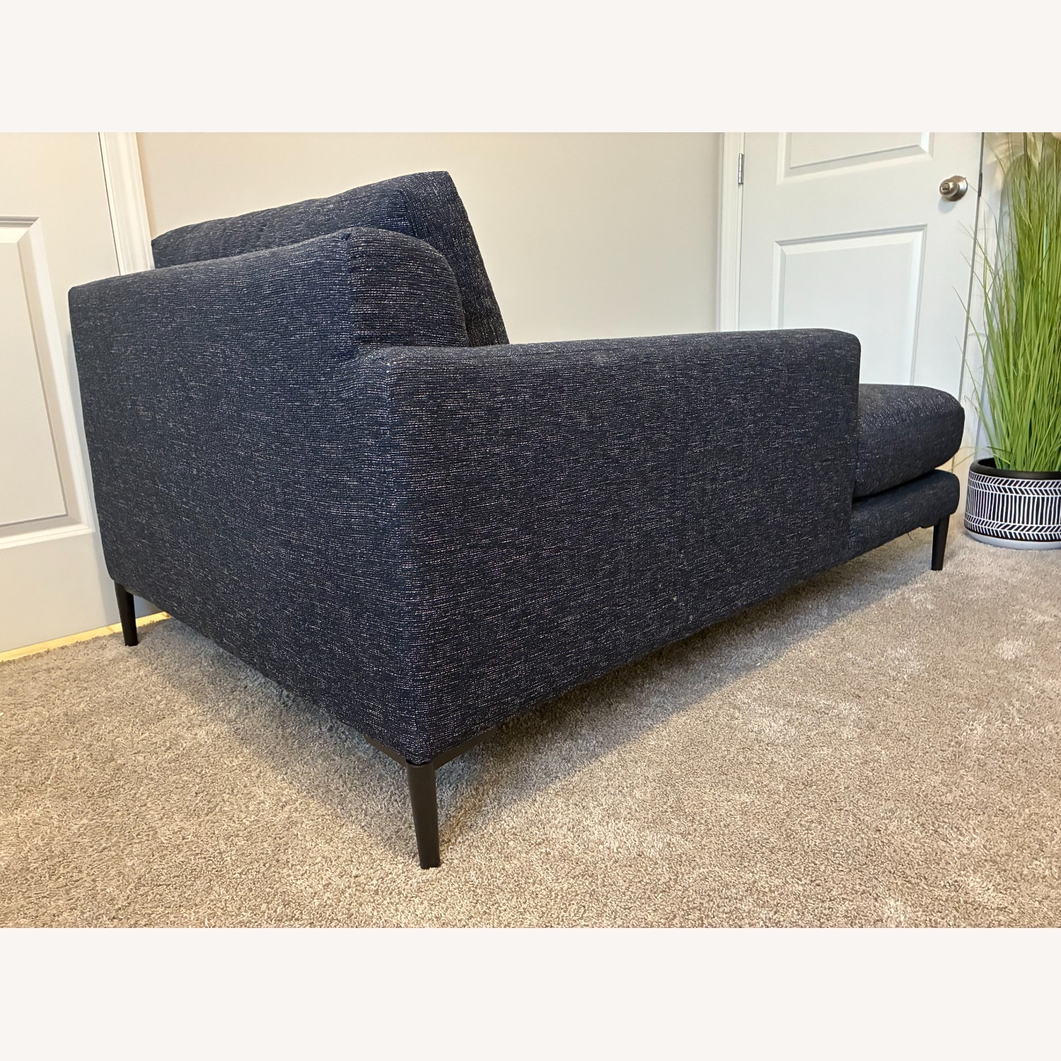 West Elm Harper Blue Fabric 2 Piece Sectional - image-8