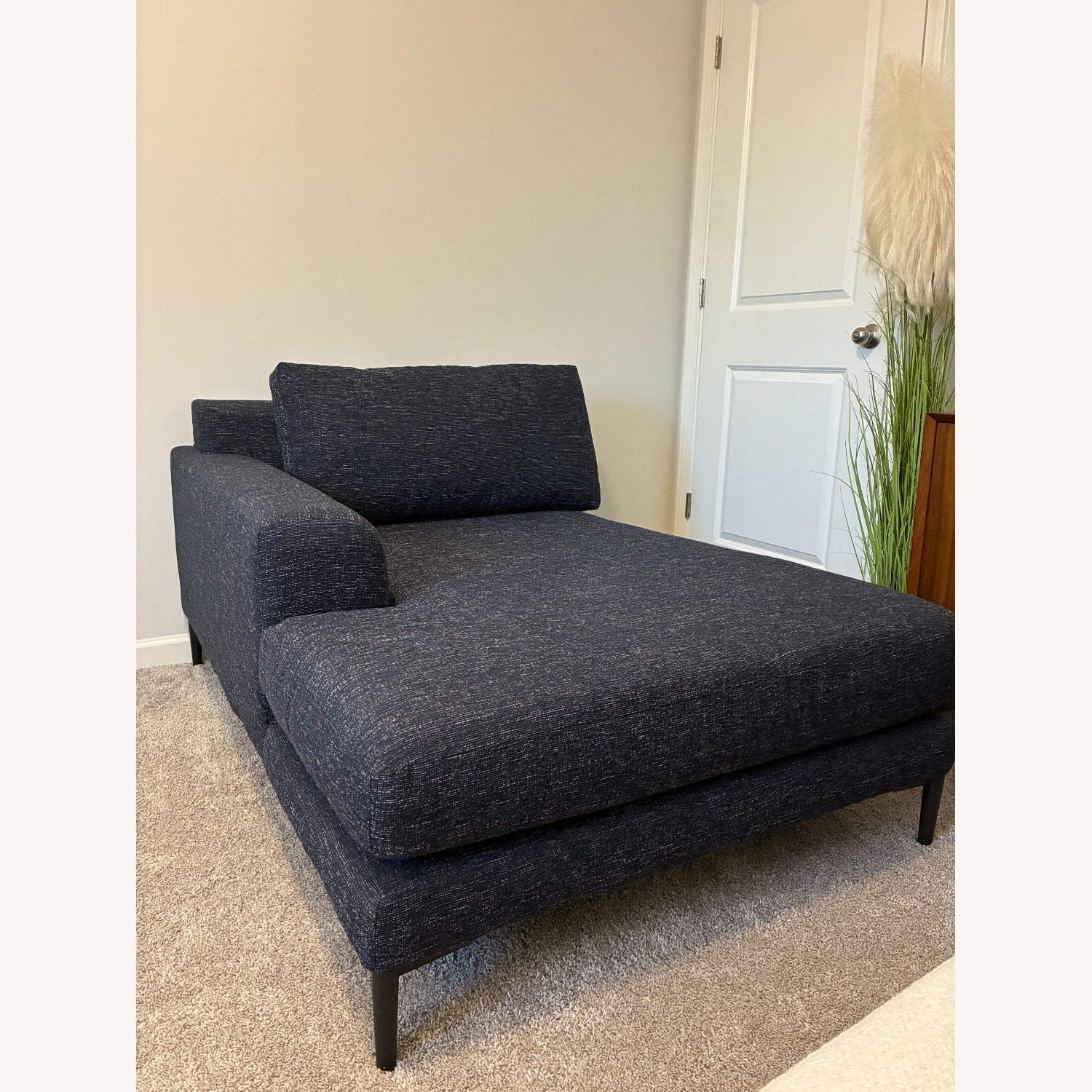 West Elm Harper Blue Fabric 2 Piece Sectional - image-1