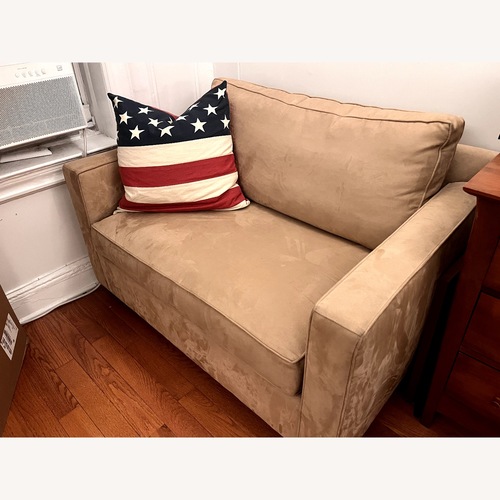 Used Crate & Barrel Troy Light Brown Sleeper Sofa for sale on AptDeco