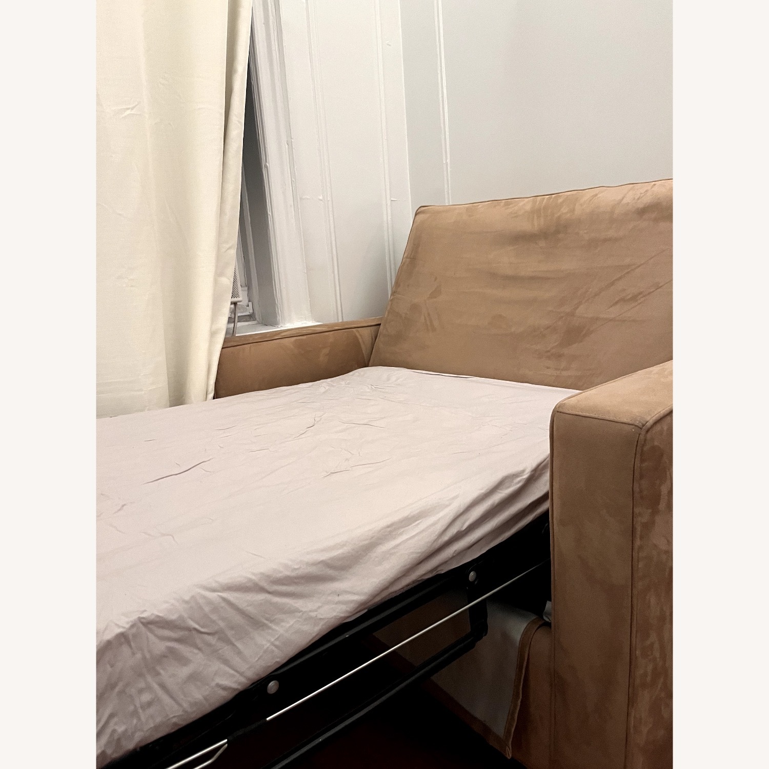 Crate & Barrel Troy Light Brown Sleeper Sofa - image-5