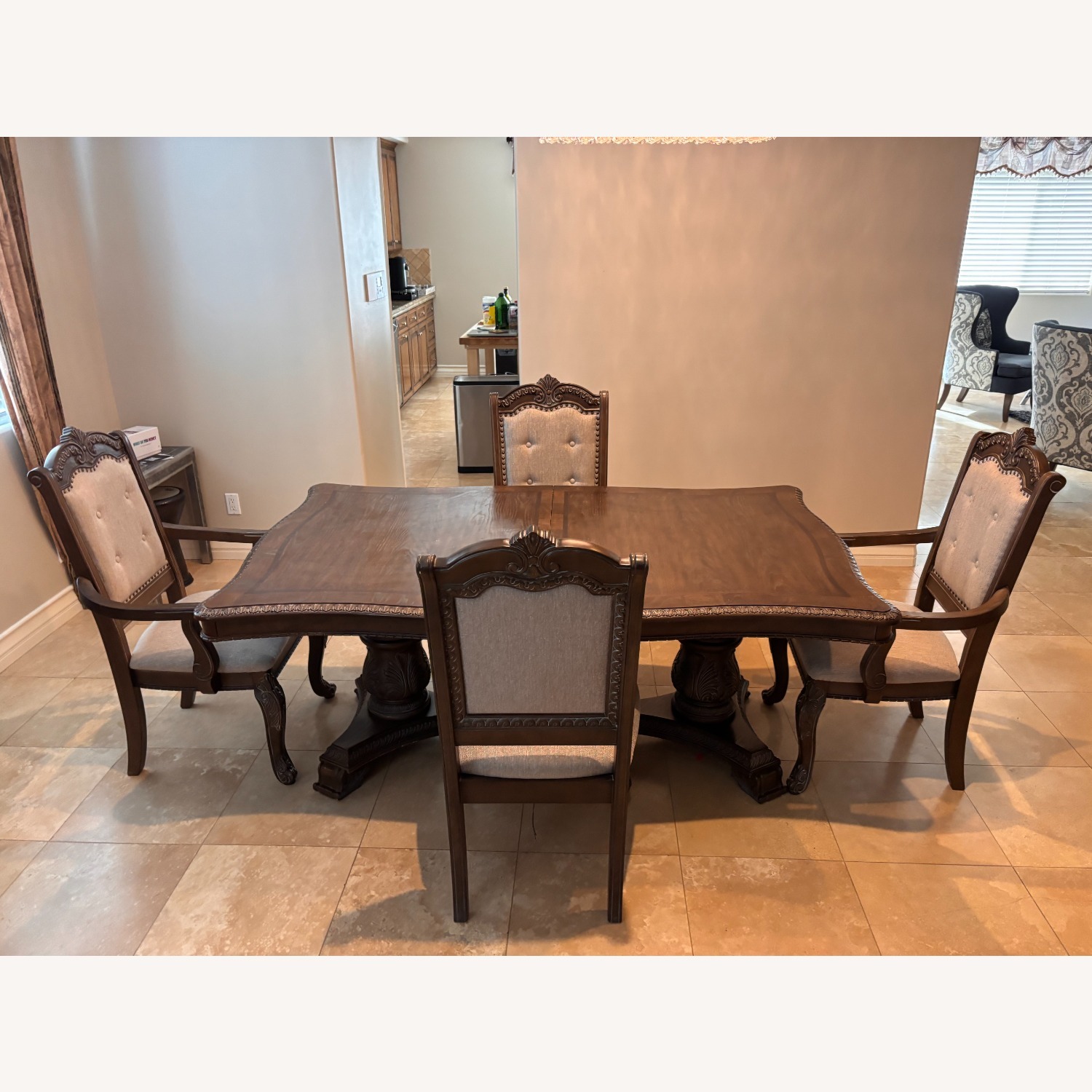 Luxury Solid Wood Dining Table + 8 Chairs - image-2