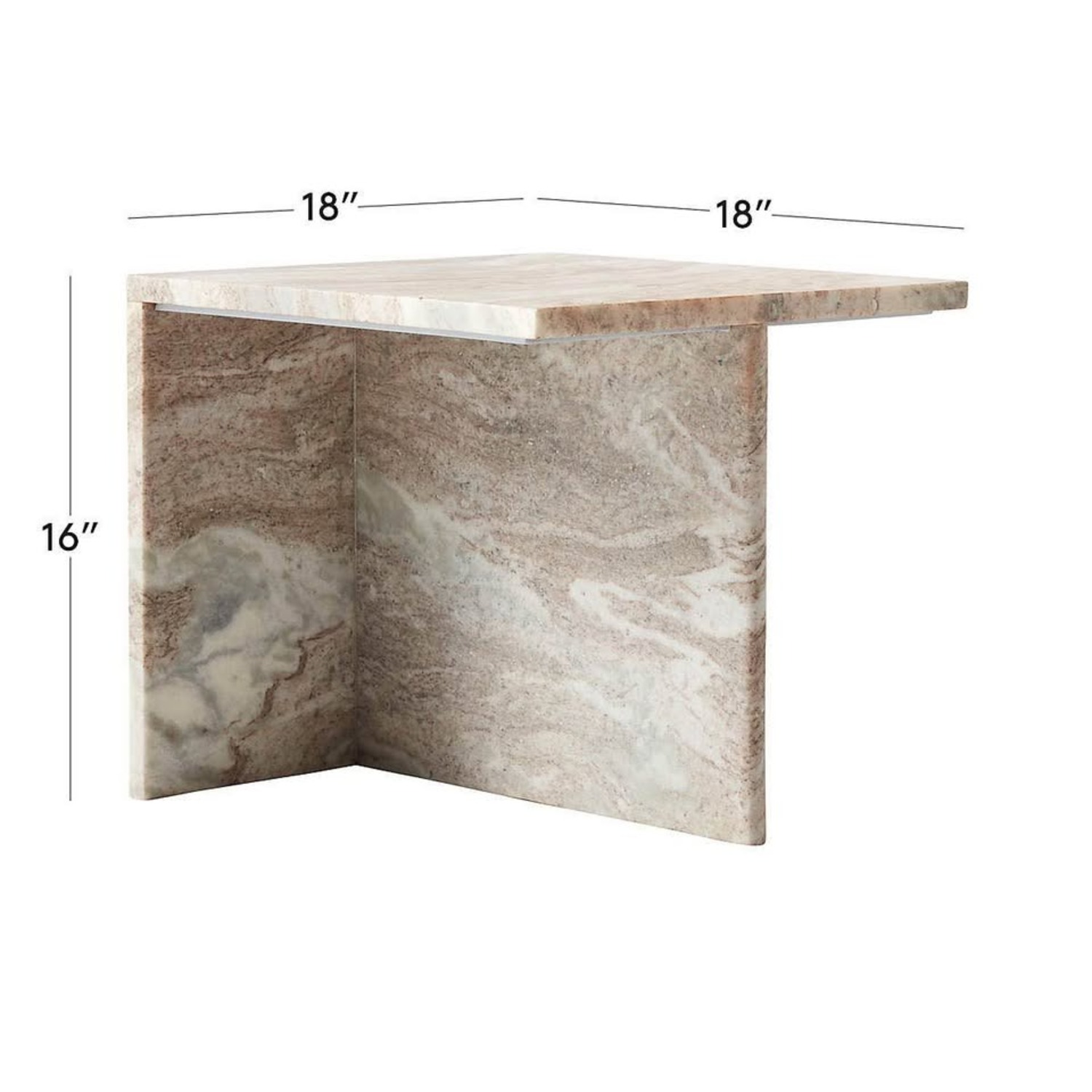 CB2 Evan Jerry T Short Natural Marble Coffee Table - image-6
