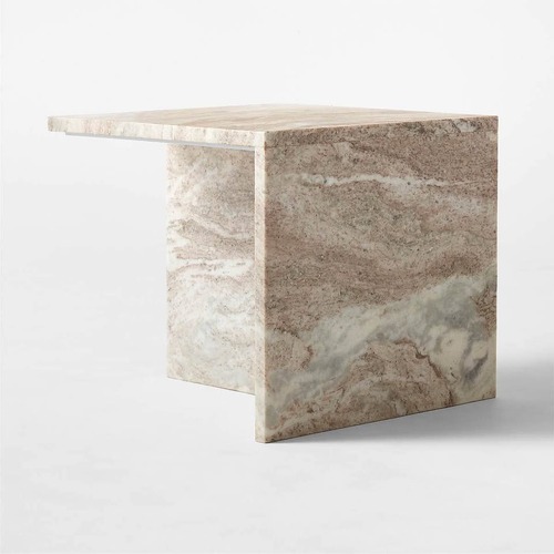 Used CB2 Evan Jerry T Short Natural Marble Coffee Table for sale on AptDeco
