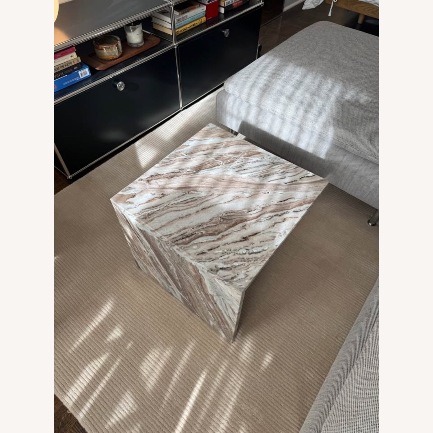 CB2 Evan Jerry T Short Natural Marble Coffee Table - image-3