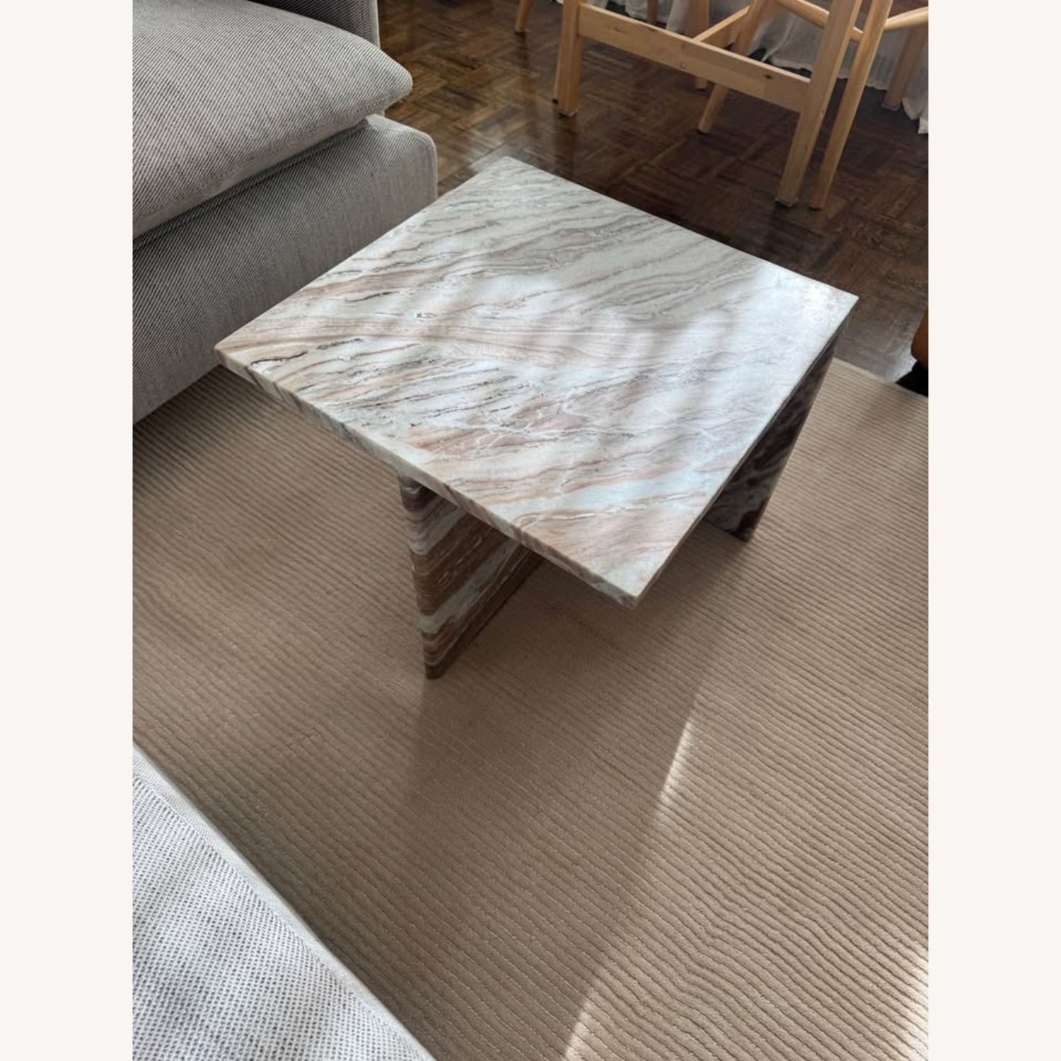 CB2 Evan Jerry T Short Natural Marble Coffee Table - image-4