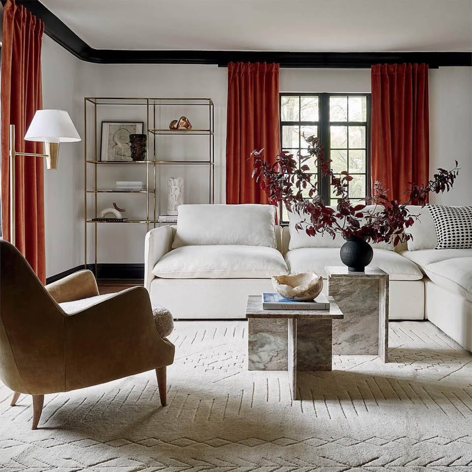 CB2 Evan Jerry T Short Natural Marble Coffee Table - image-10