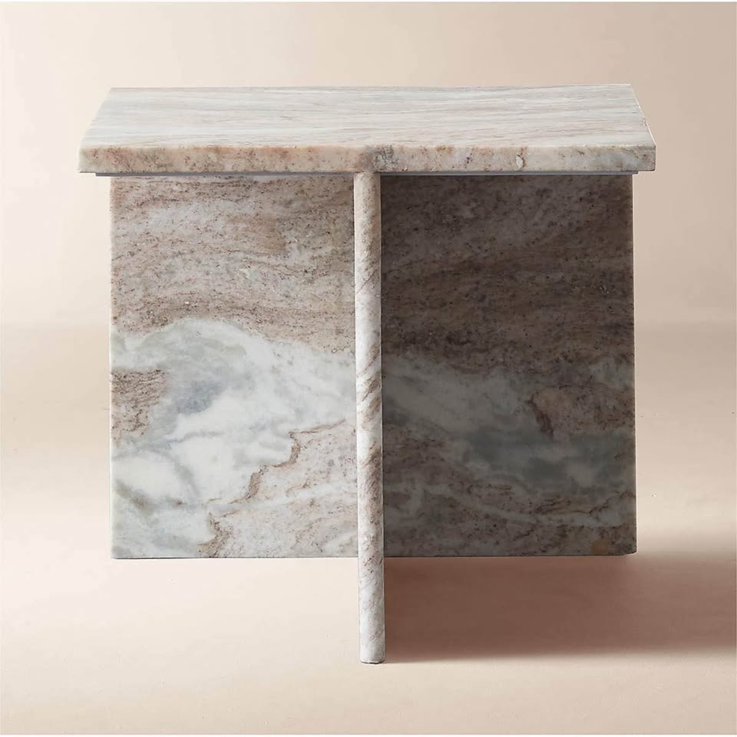 CB2 Evan Jerry T Short Natural Marble Coffee Table - image-7
