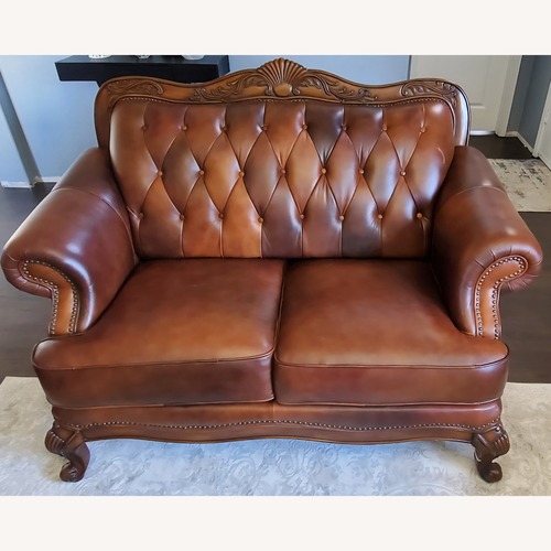 Used Coaster Fine Furniture Dark Brown Loveseat for sale on AptDeco