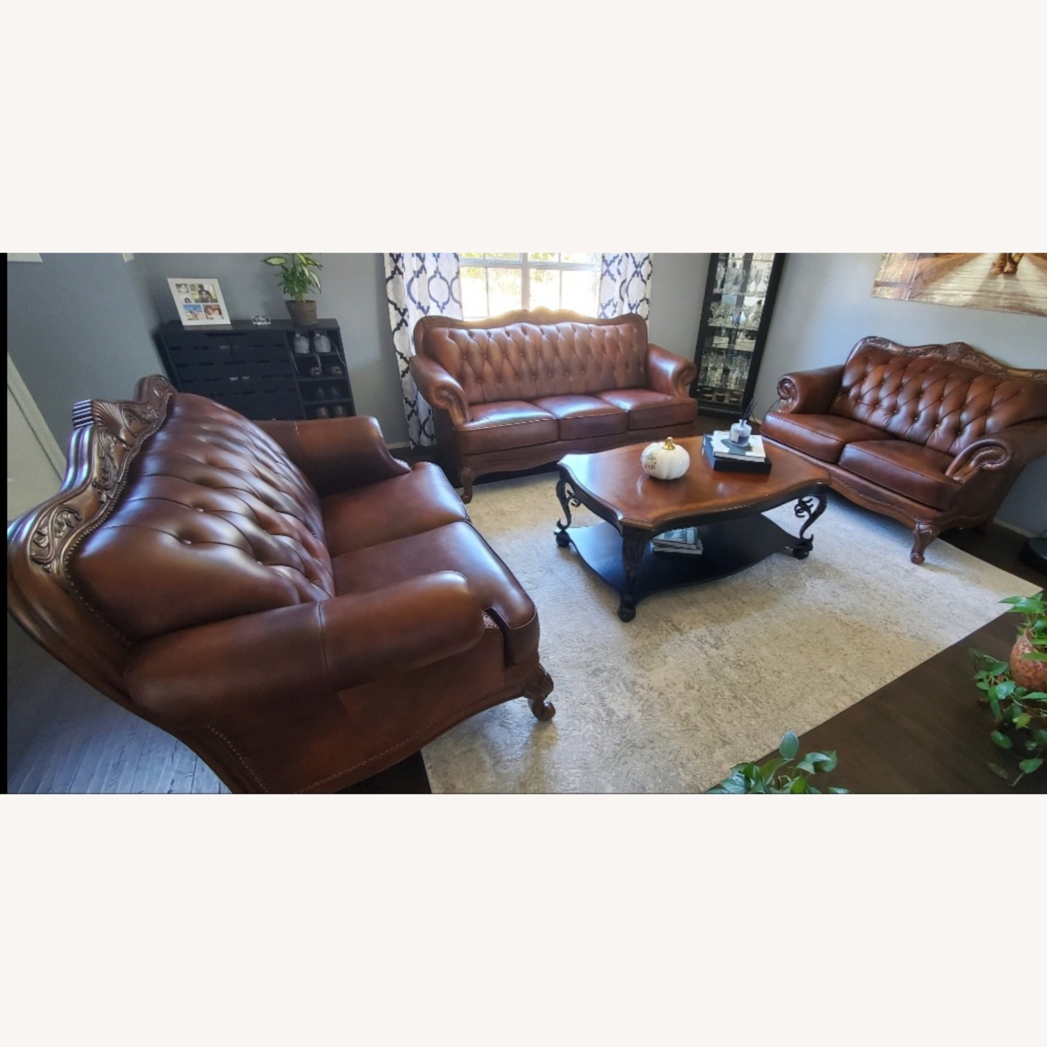 Coaster Fine Furniture Dark Brown 3+ Seater Sofa - image-1
