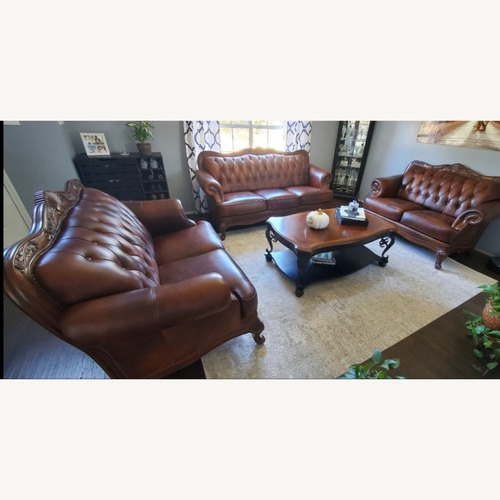 Used Coaster Fine Furniture Dark Brown 3+ Seater Sofa for sale on AptDeco