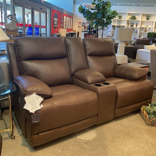 Used Leather VonRyan Tobacco Power Reclining for sale on AptDeco