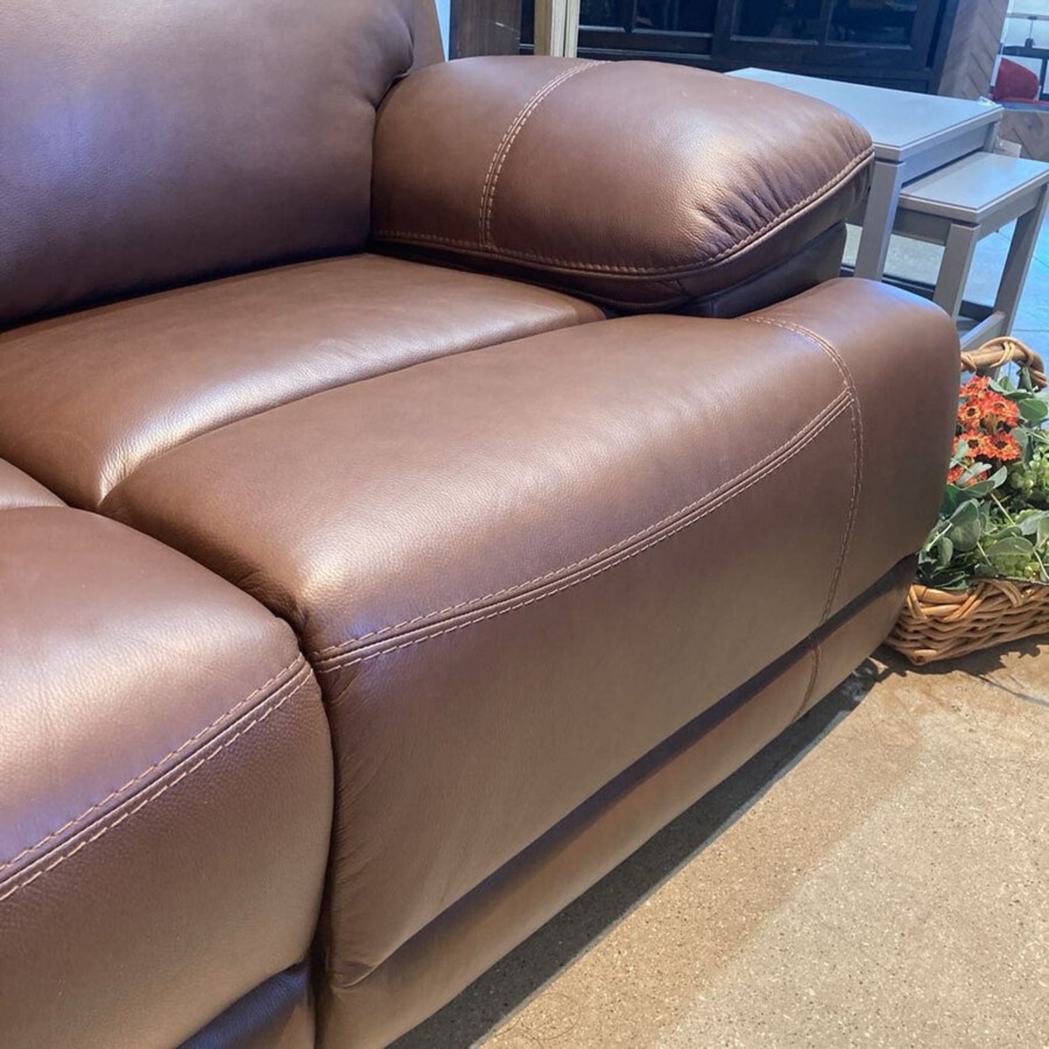 Leather VonRyan Tobacco Power Reclining Sofa - image-4