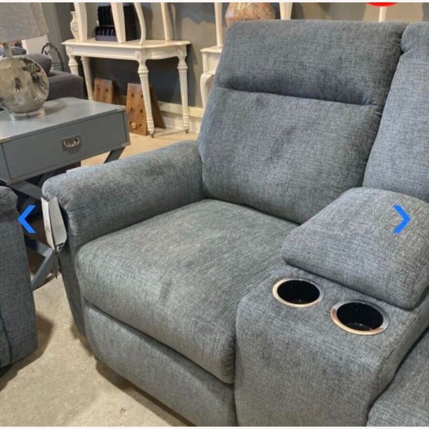 Barnsana Power Reclining Loveseat Gravel - image-3