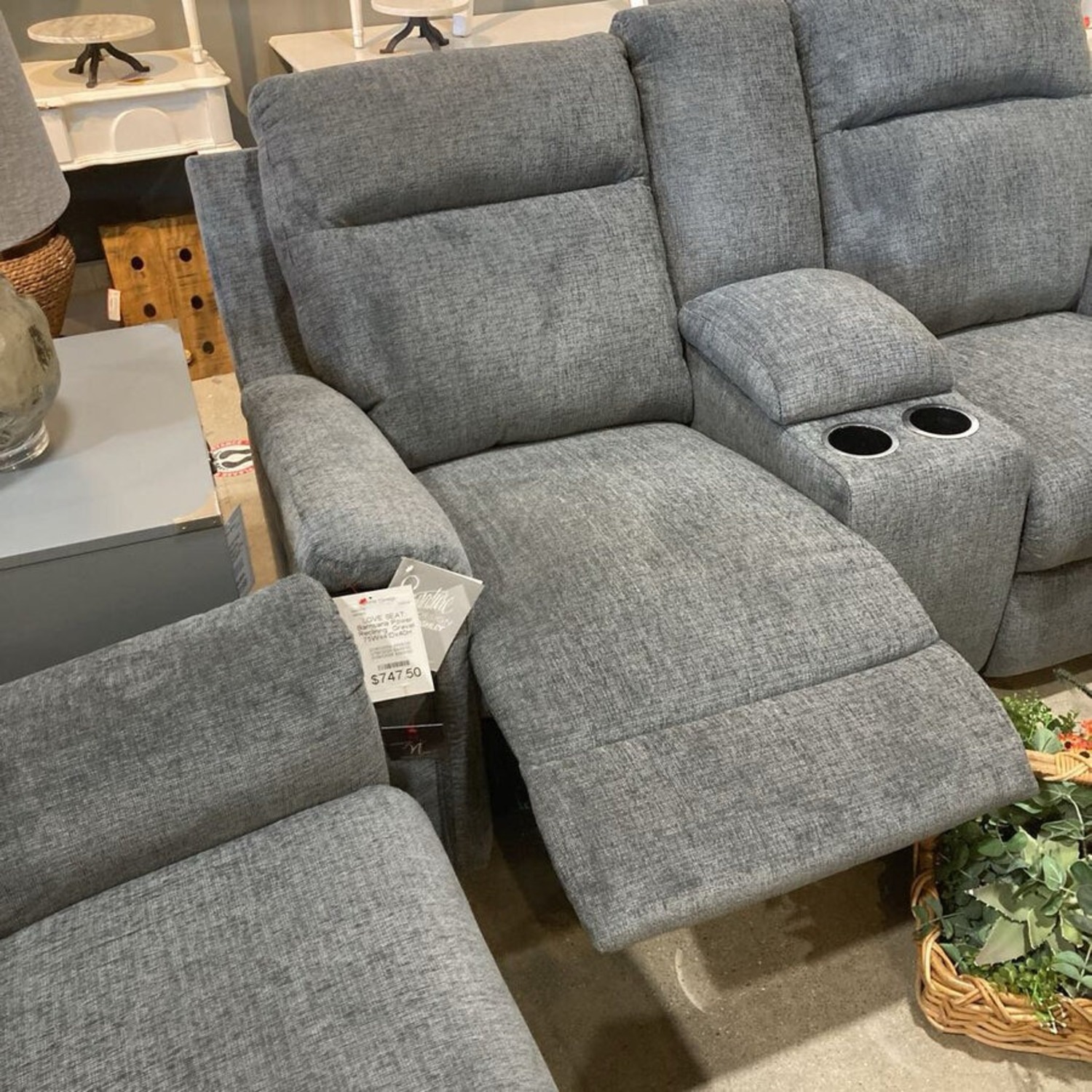 Barnsana Power Reclining Loveseat Gravel - image-6