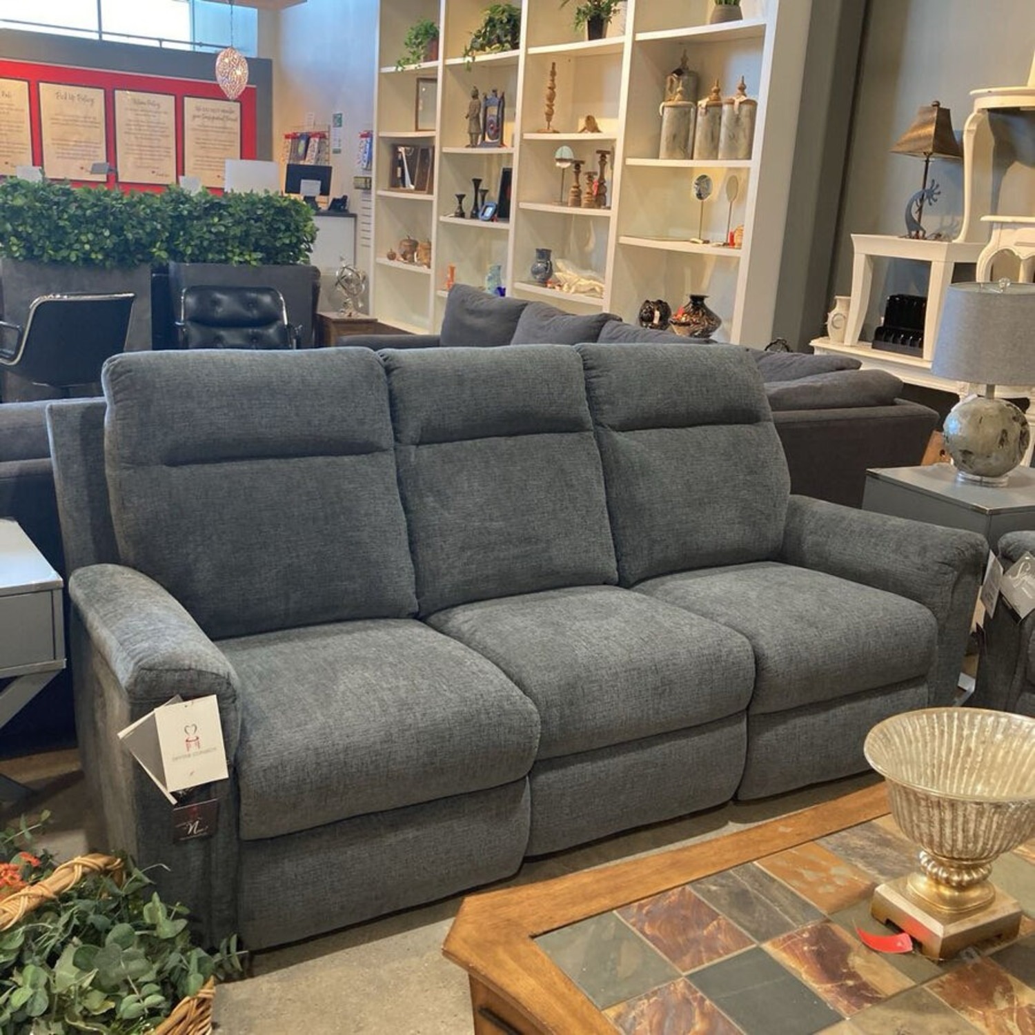 Barnsana Power Reclining Sofa Gravel - image-2