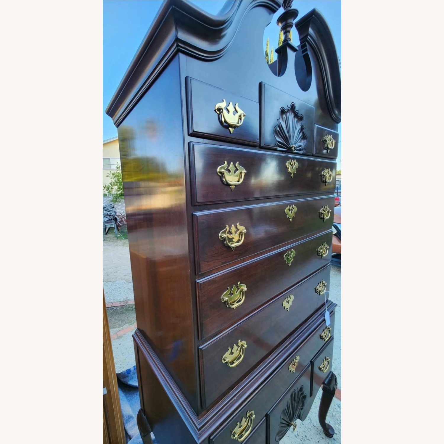 Ethan Allen 11 Drawer Highboy Cherry Wood Dresser - image-1