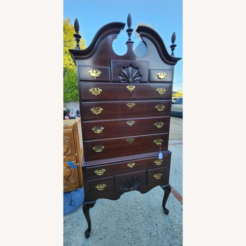 Used Ethan Allen 11 Drawer Highboy Cherry Wood Dresser for sale on AptDeco
