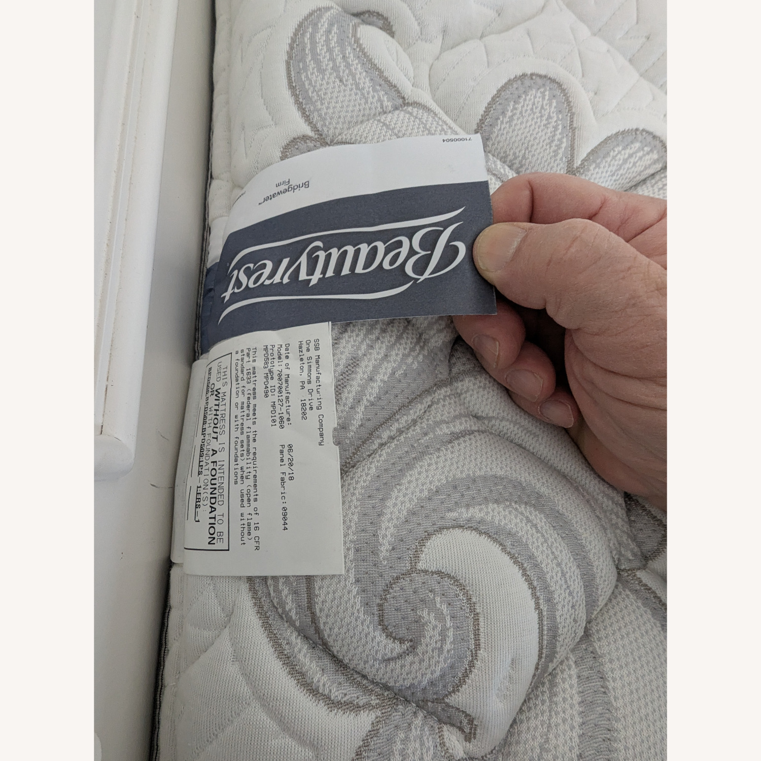 White Wood King Bed - image-5