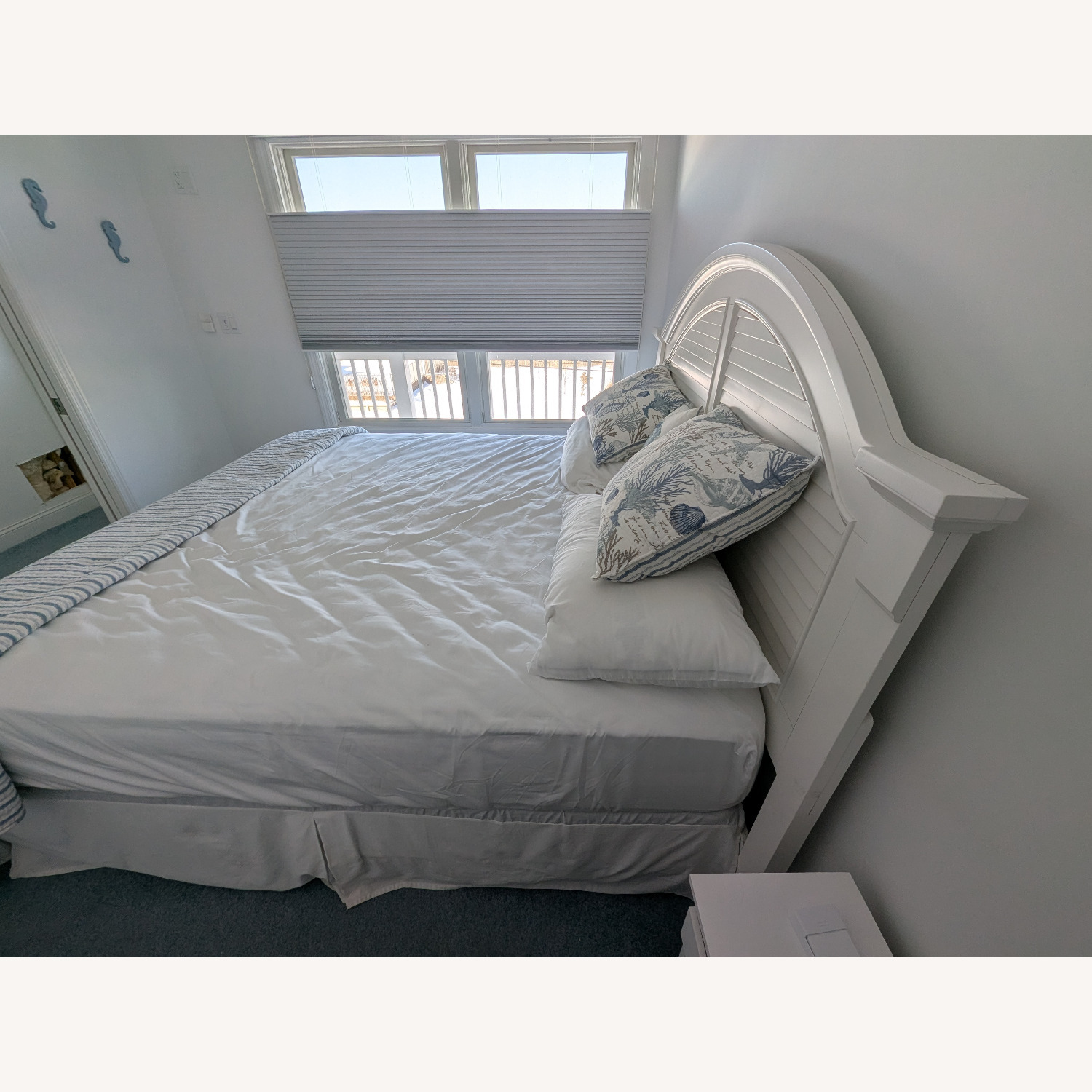 White Wood King Bed - image-2