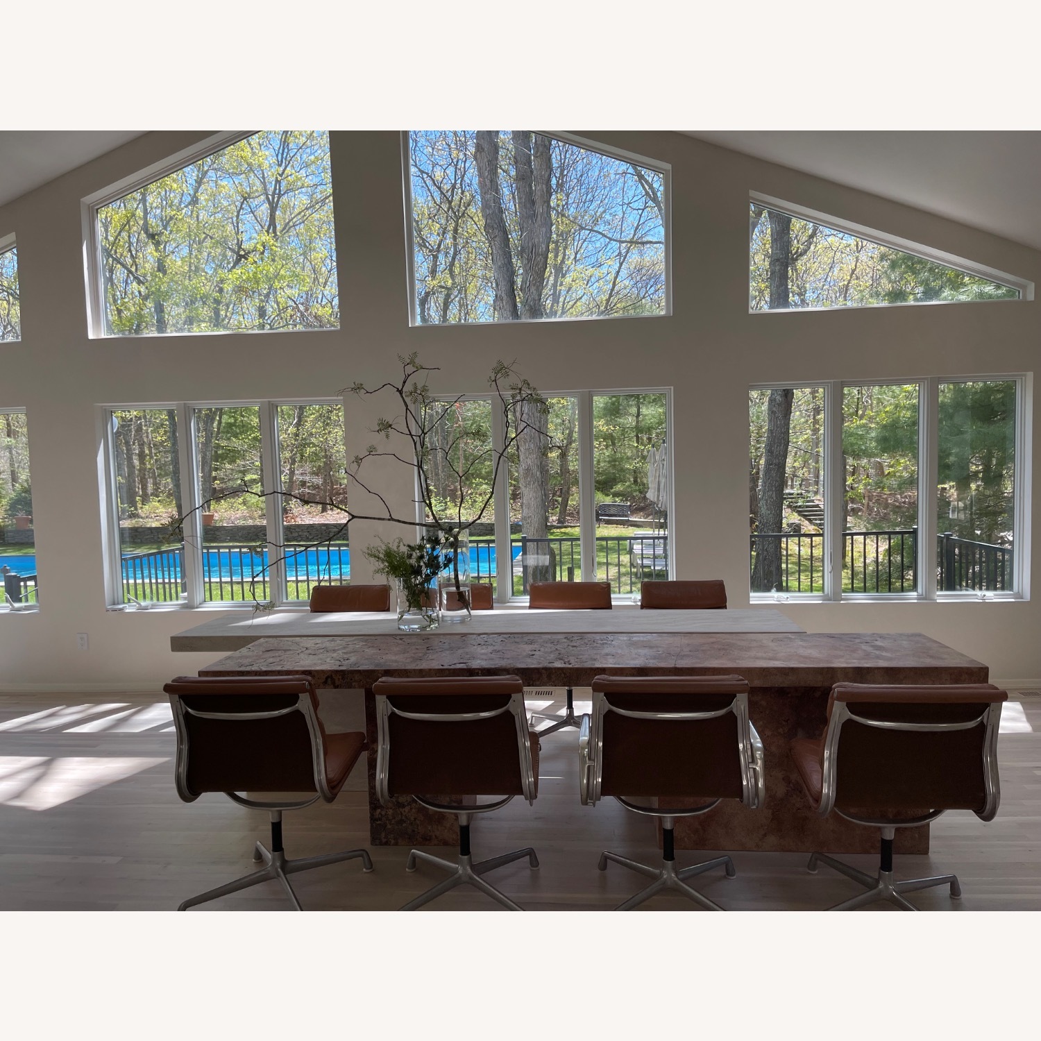 Travertine Honed Unfilled Dining Table - image-6