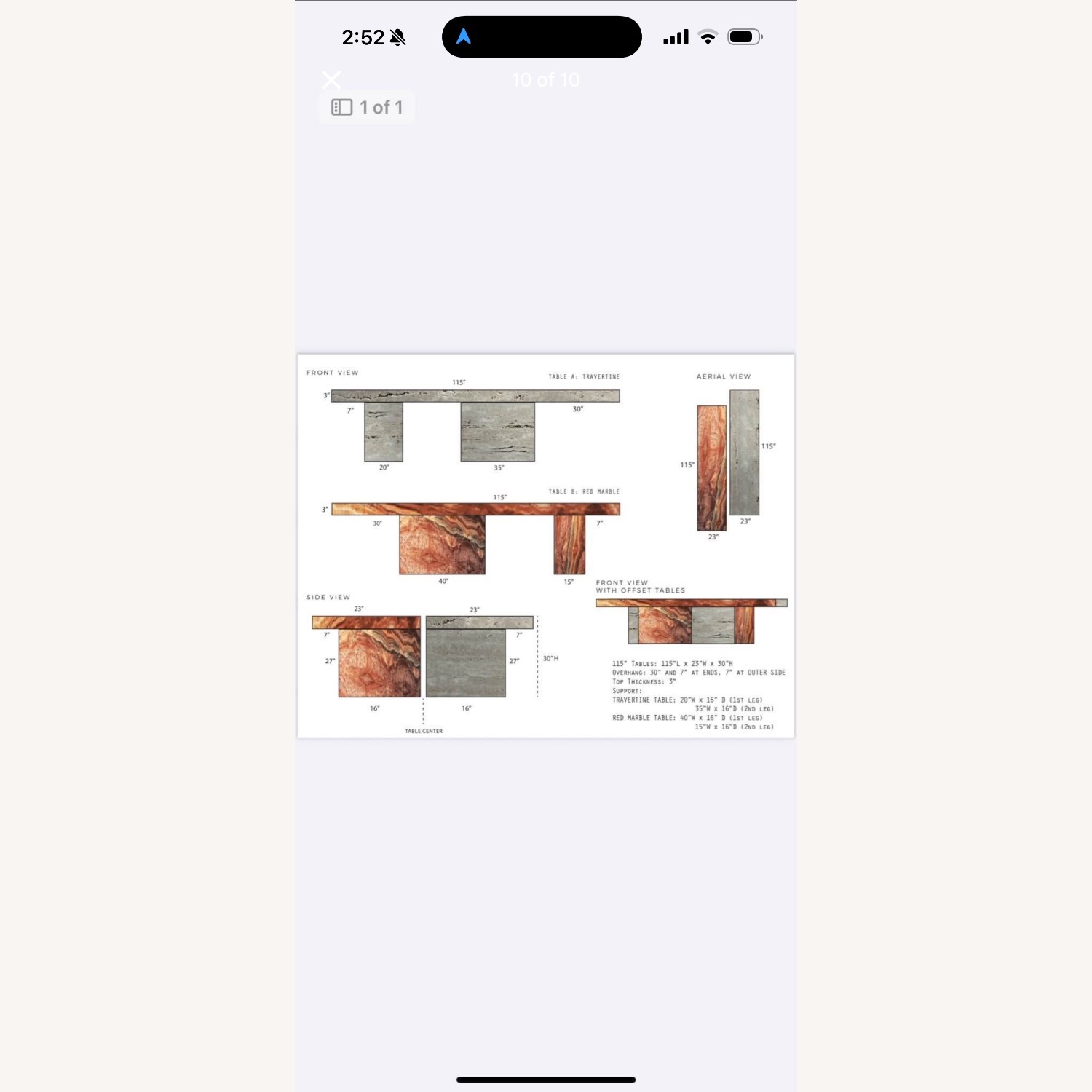 Travertine Honed Unfilled Dining Table - image-9