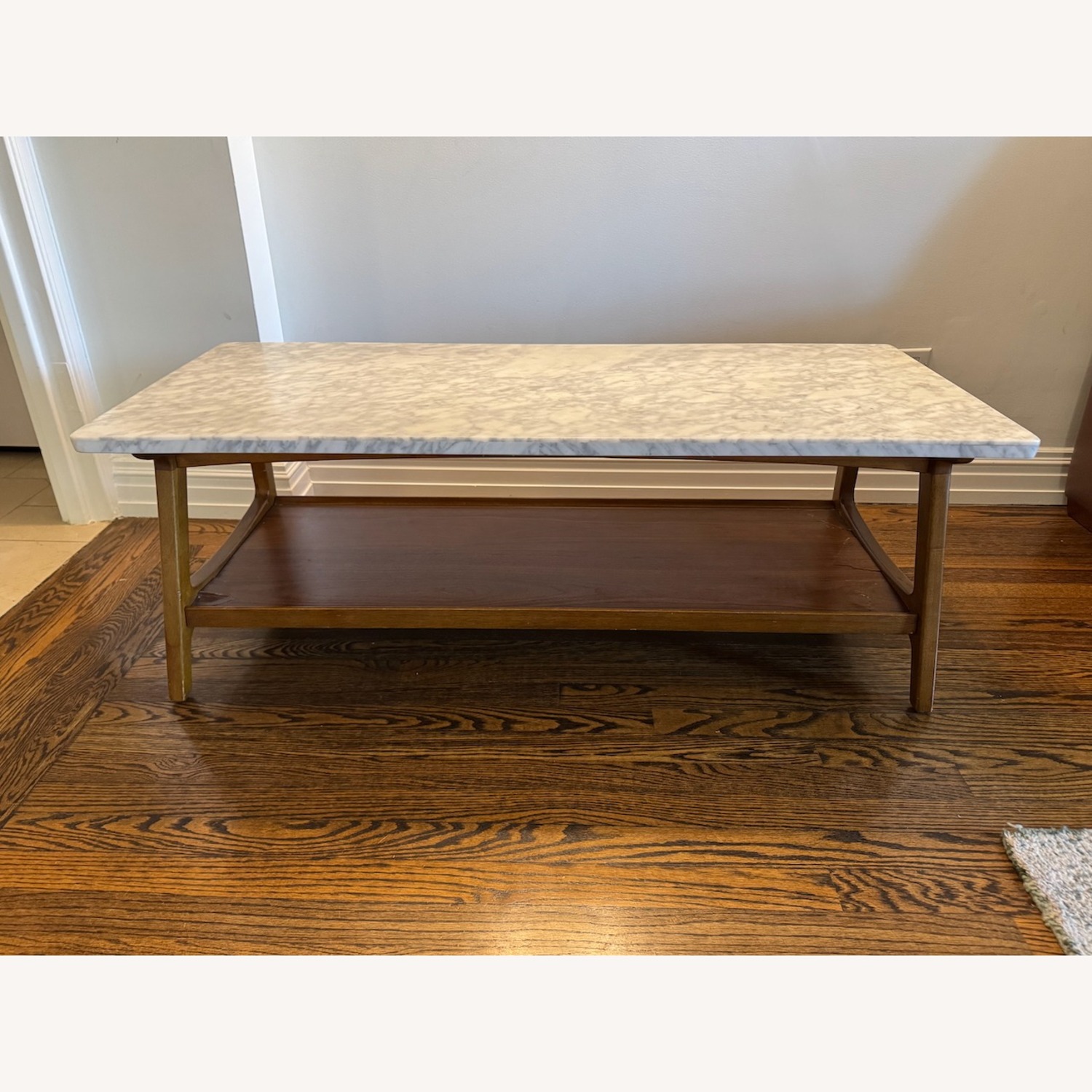 West Elm Reeve Marble & Wood Coffee Table - image-2