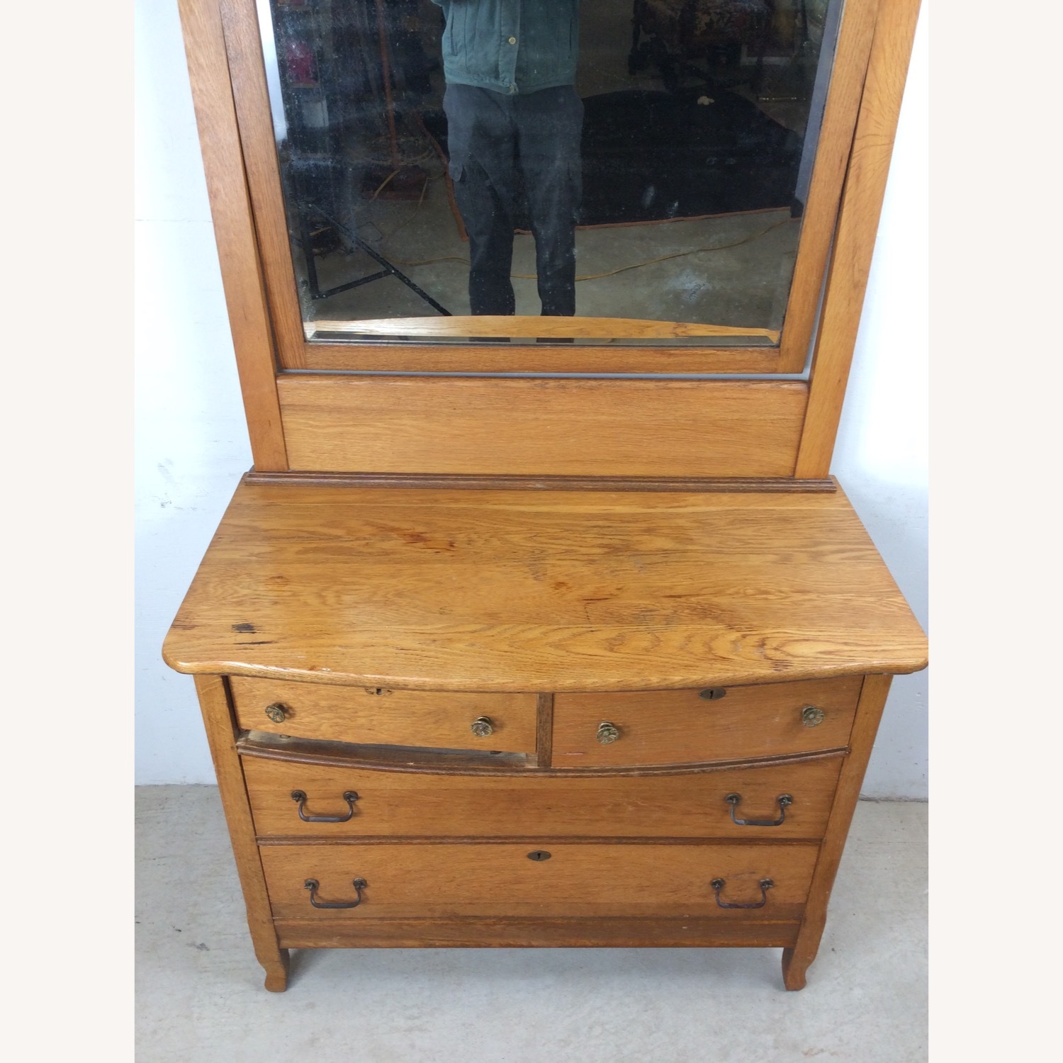 Antique 5 Drawer Dresser with Large Mirror - image-5