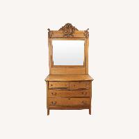 Antique 5 Drawer Dresser with Large Mirror