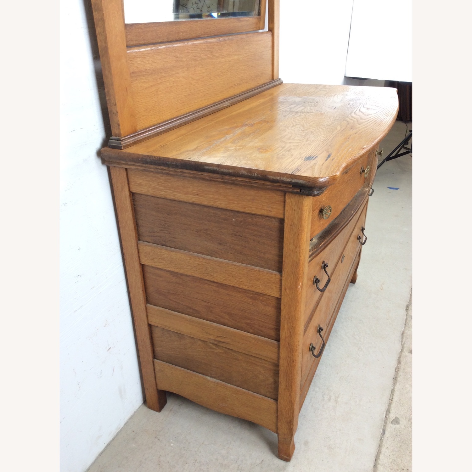 Antique 5 Drawer Dresser with Large Mirror - image-24