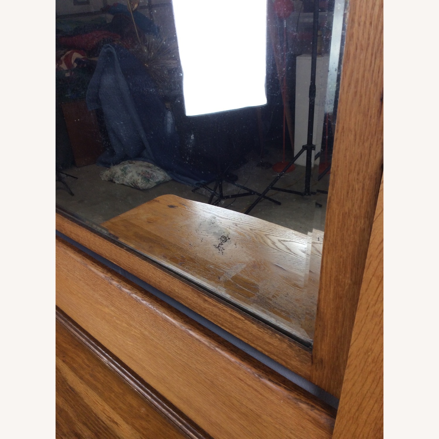 Antique 5 Drawer Dresser with Large Mirror - image-12