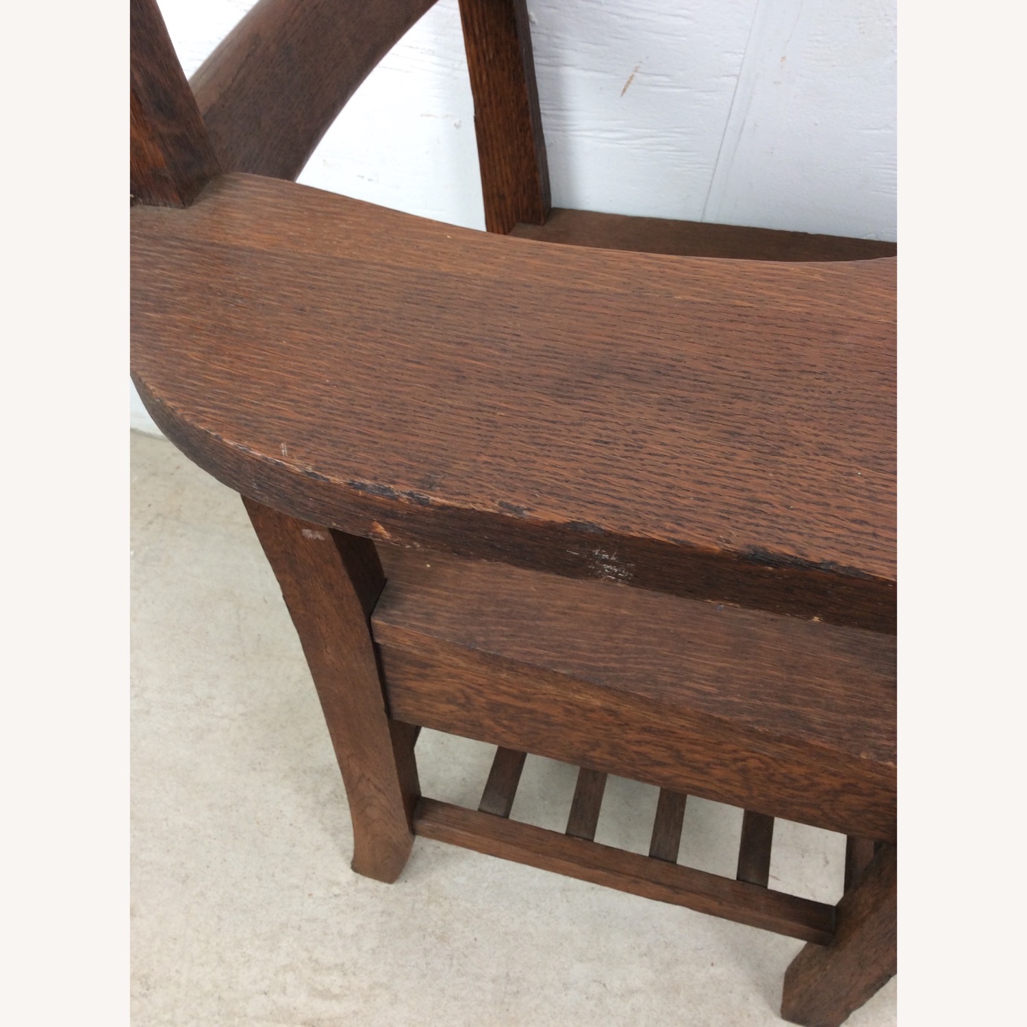 Antique Oak School Desk Chair with Writing Table - image-20
