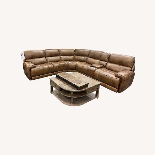 Used Dark Brown Leather 3+ Piece Sectional for sale on AptDeco