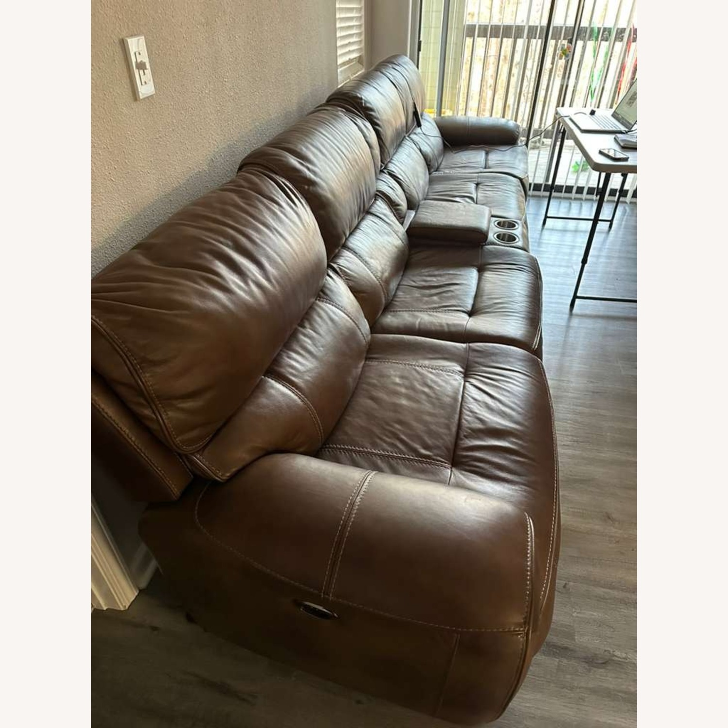 Dark Brown Leather 3+ Piece Sectional - image-2