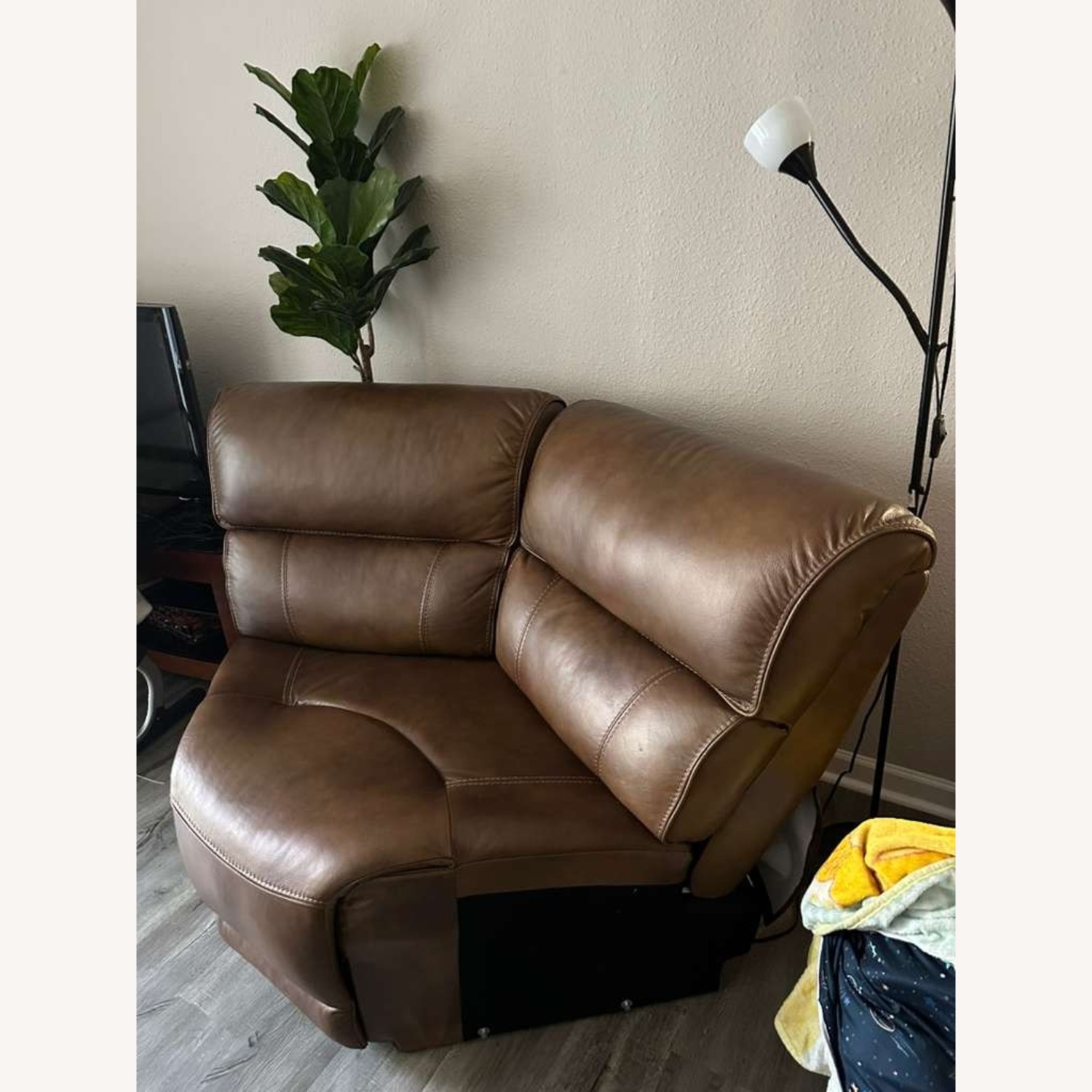 Dark Brown Leather 3+ Piece Sectional - image-3