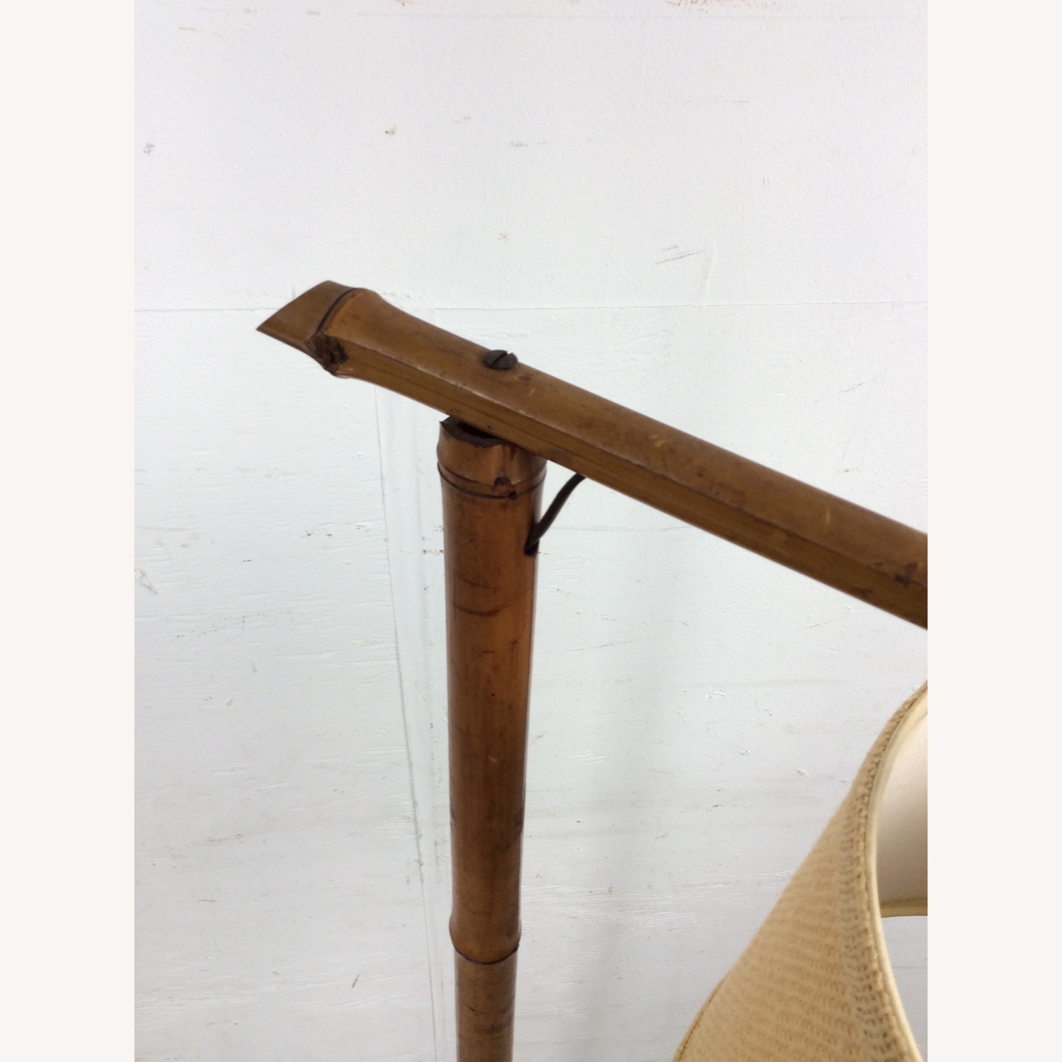 Vintage Rattan Floor Lamp with Shade - image-9