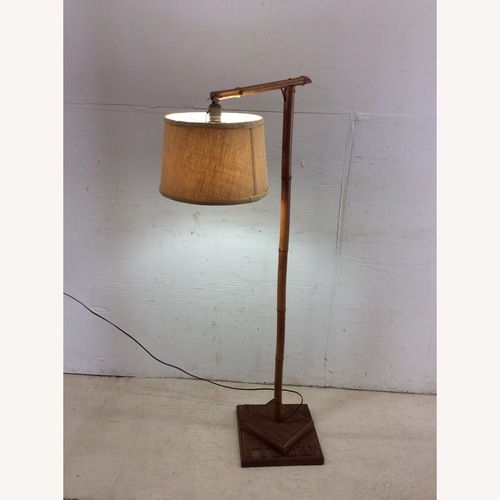 Used Vintage Rattan Floor Lamp with Shade for sale on AptDeco