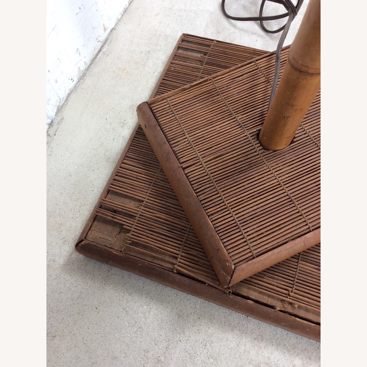 Vintage Rattan Floor Lamp with Shade - image-17
