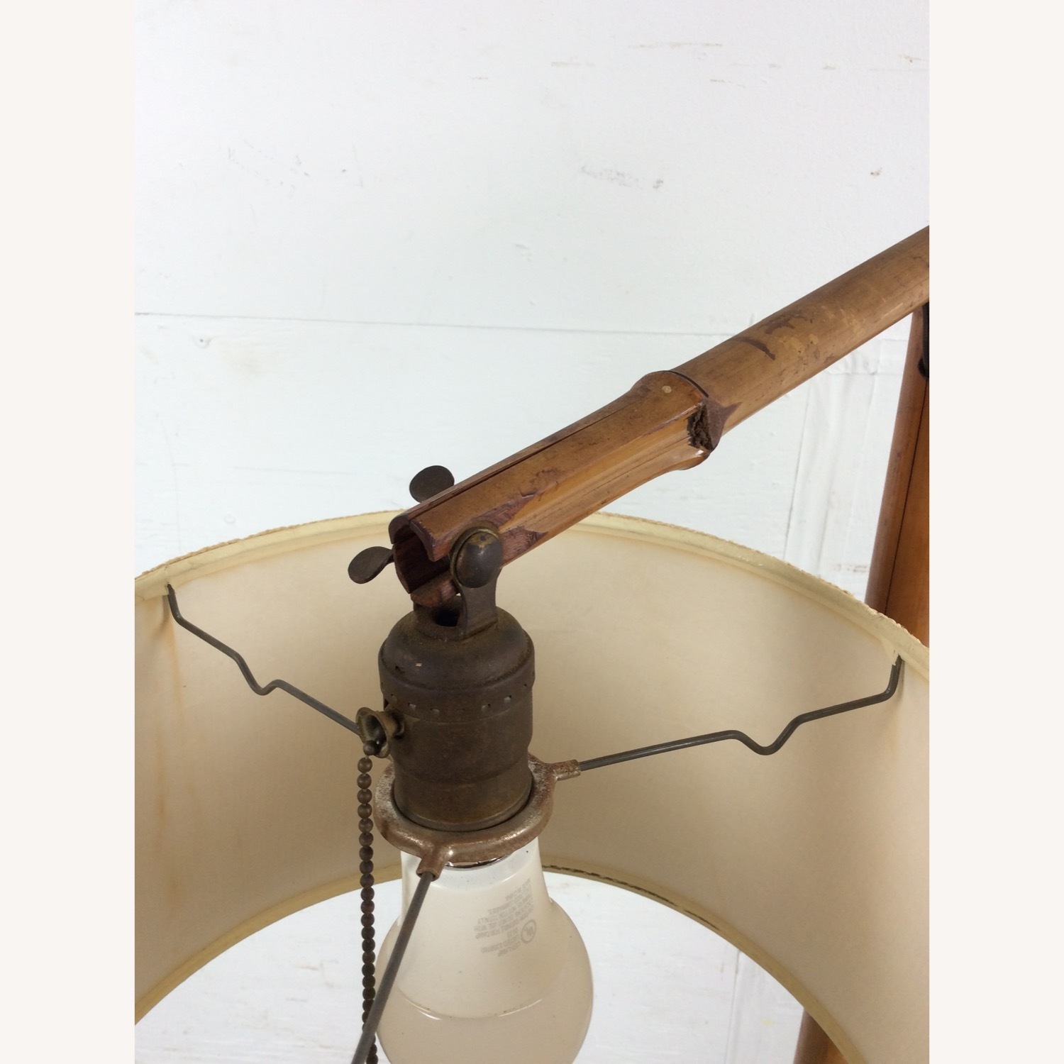 Vintage Rattan Floor Lamp with Shade - image-25