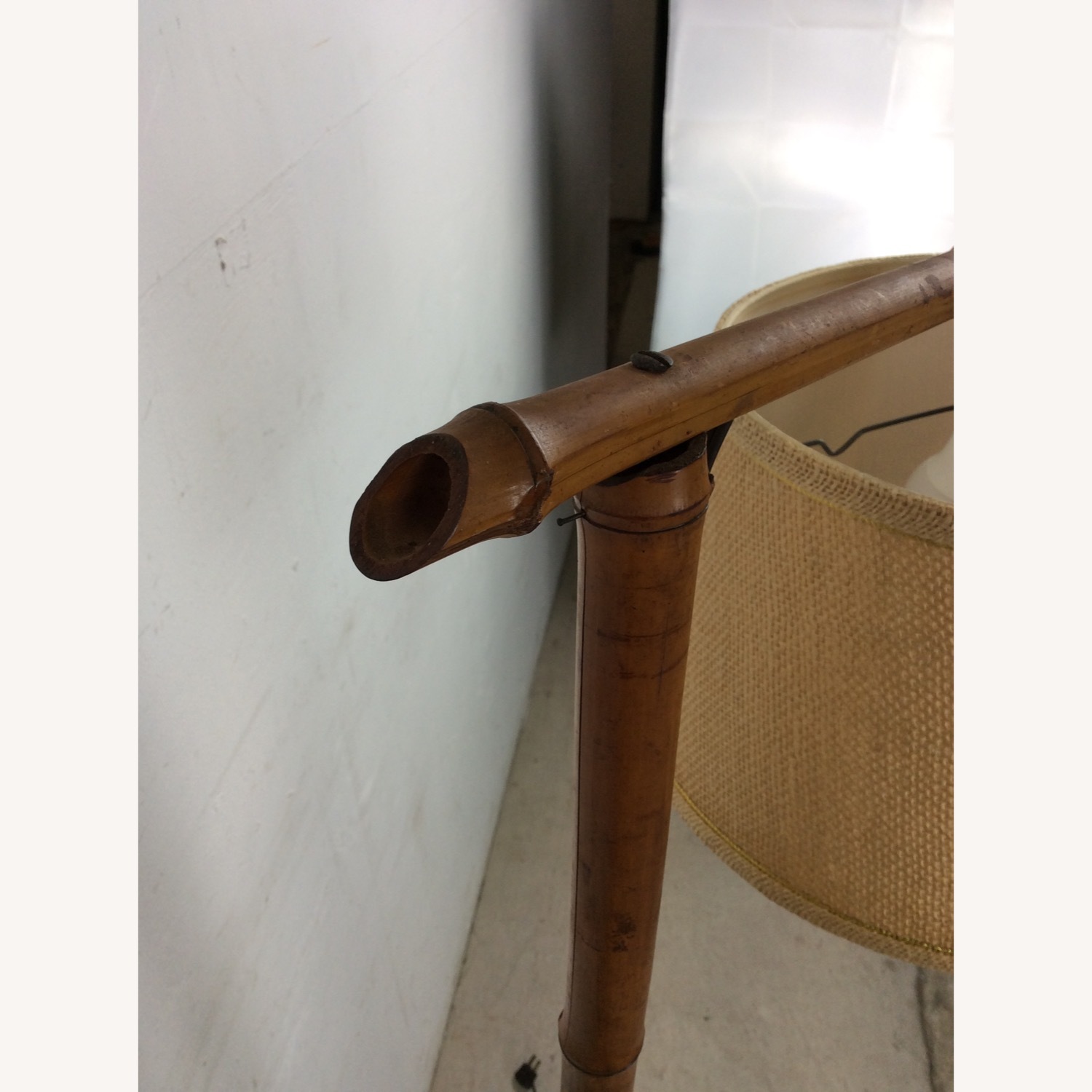 Vintage Rattan Floor Lamp with Shade - image-16