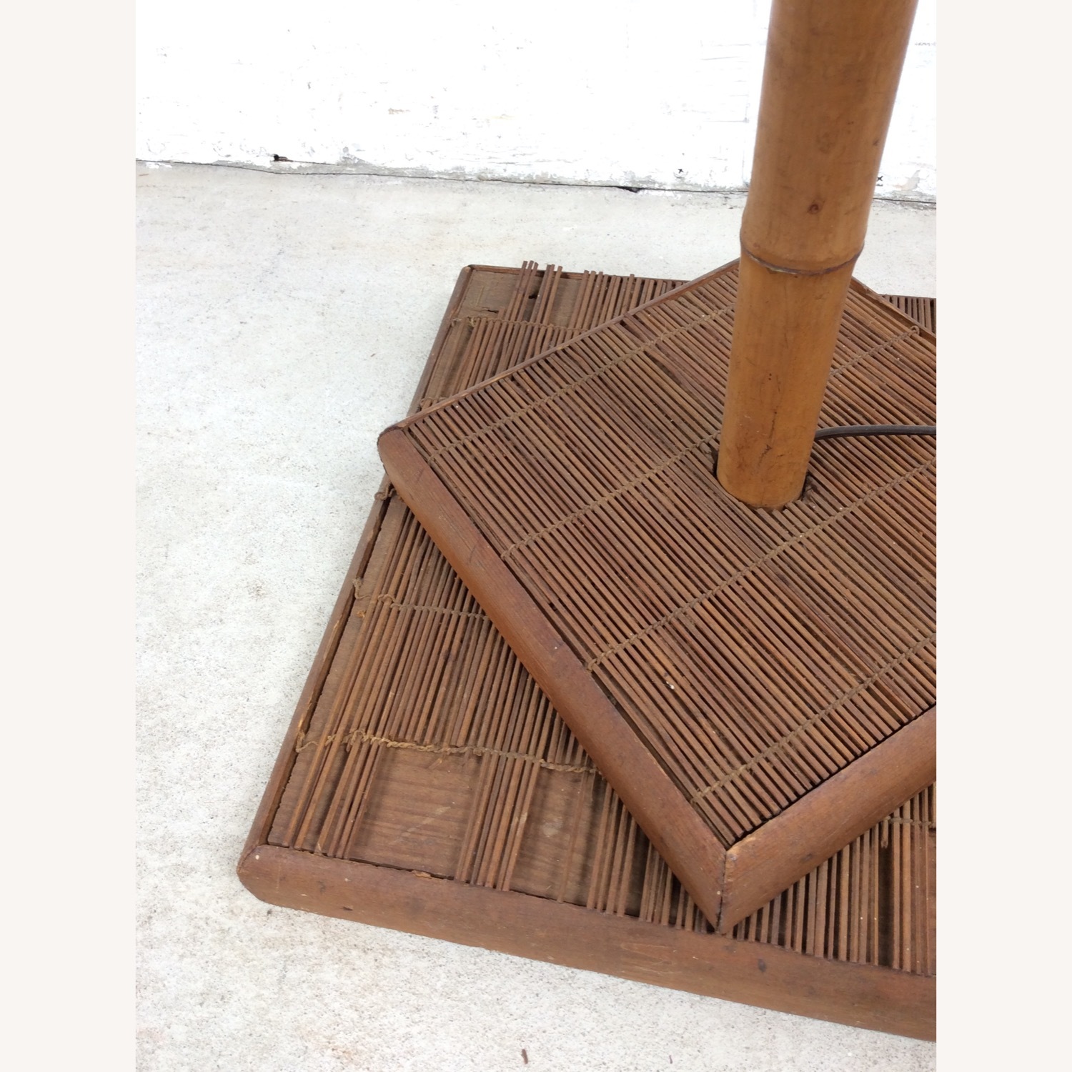 Vintage Rattan Floor Lamp with Shade - image-15
