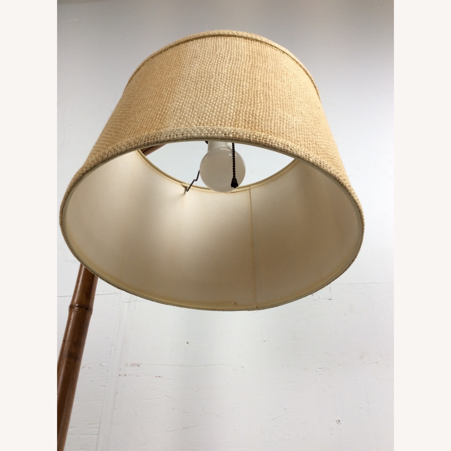 Vintage Rattan Floor Lamp with Shade - image-14