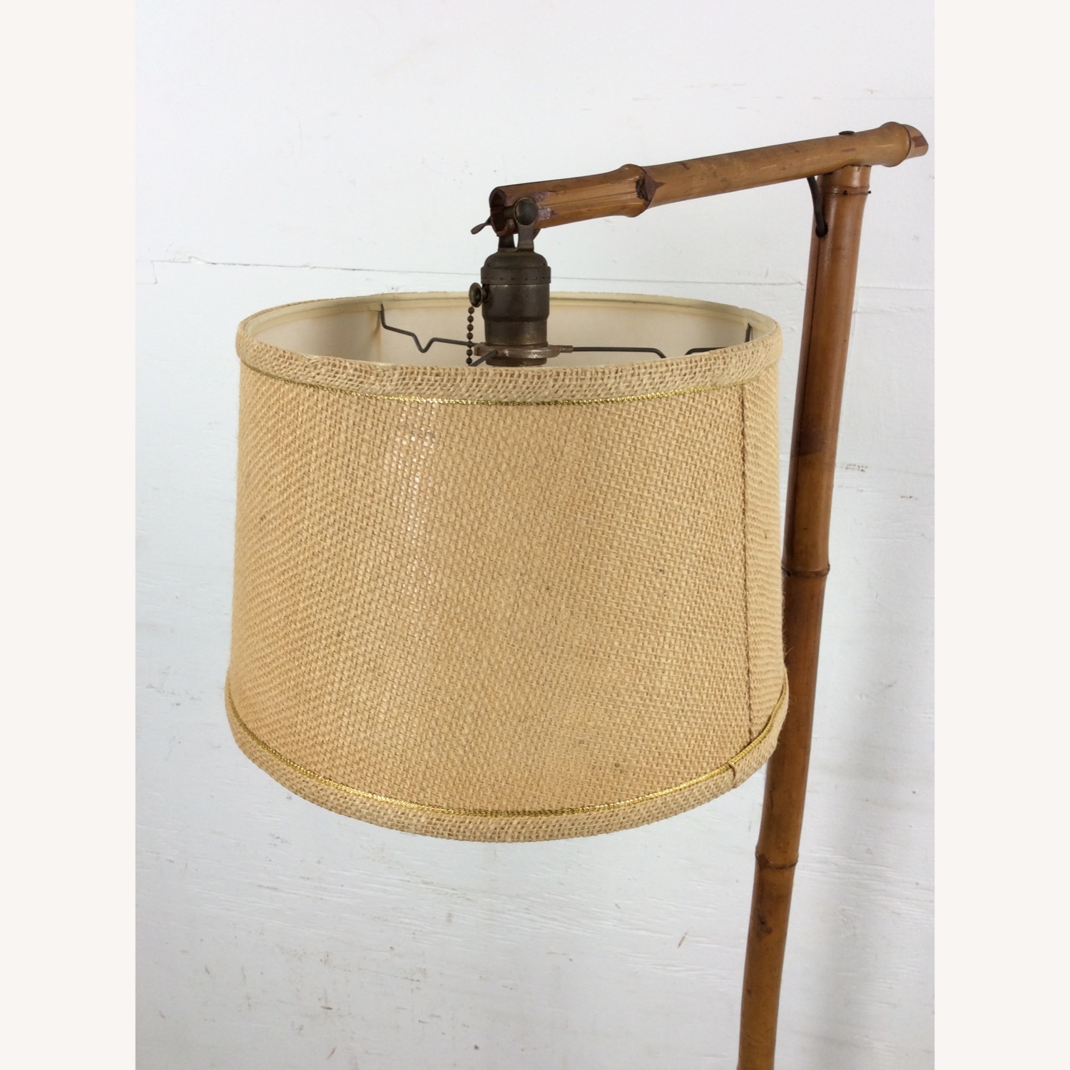 Vintage Rattan Floor Lamp with Shade - image-24