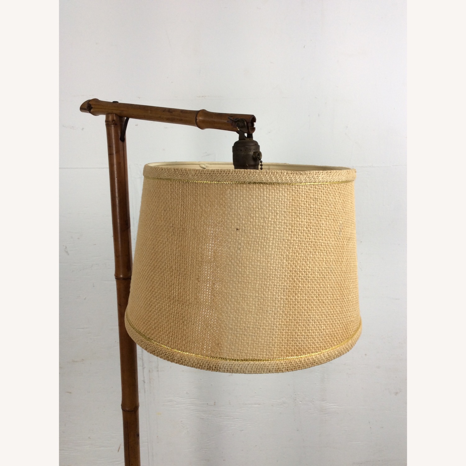 Vintage Rattan Floor Lamp with Shade - image-8