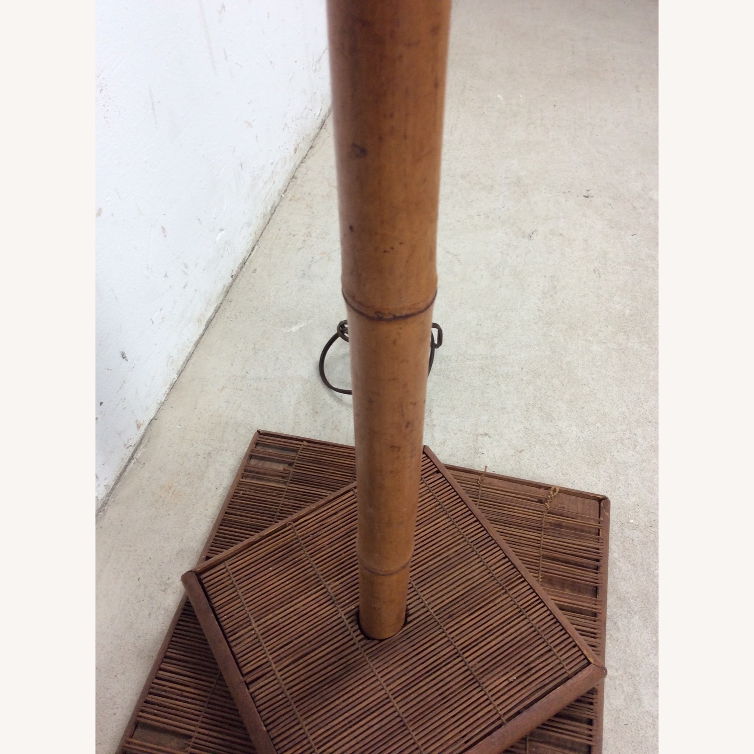 Vintage Rattan Floor Lamp with Shade - image-18